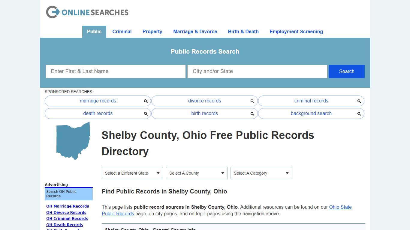 Shelby County, Ohio Public Records Directory - OnlineSearches.com